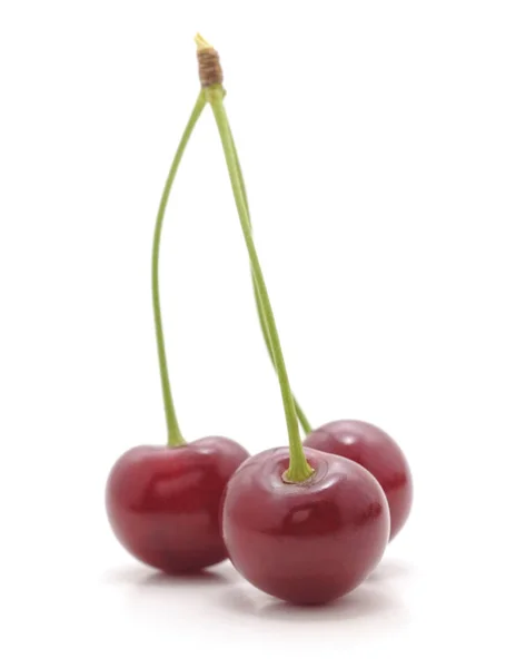 Three red cherries. — Stock Photo, Image