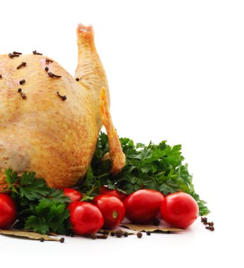 Taze tavuk ve sebze.