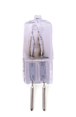 Yanmış ampul beyaz bir arkaplanda izole edilmiş..