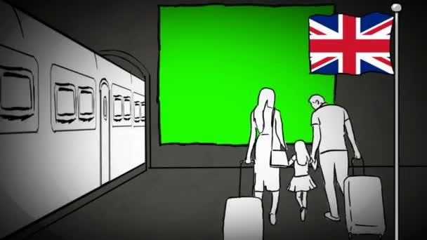 Velká Británie Ručně Tažené Turistika — Stock video