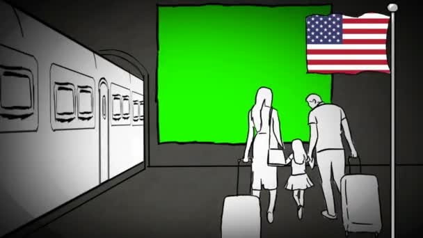 Usa Hand Drawn Tourism — Stock Video