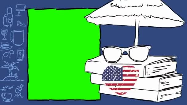 Usa Hand Drawn Tourism — Stock Video