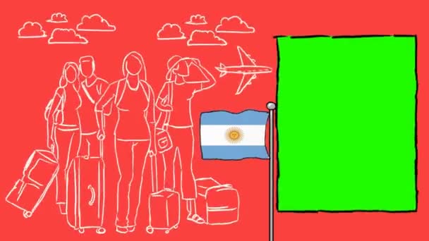 Argentina Turismo Disegnato Mano — Video Stock