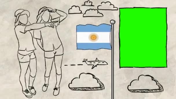 Аргентина Боку Звернено Туризм — стокове відео