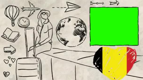 벨기에 손으로 그린된 — 비디오