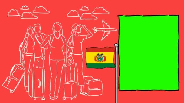 Bolivia Hand Drawn Tourism — Stock Video