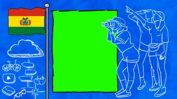ボリビア手描きの観光 — ストック動画