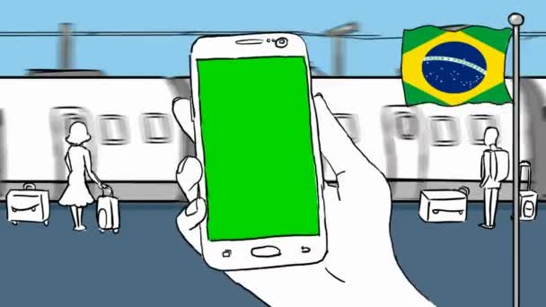 Brasil Turismo Desenhado Mão — Vídeo de Stock