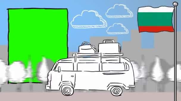 ブルガリアの手描きの観光 — ストック動画