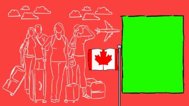 Canadá Dibujado Mano Turismo — Vídeo de stock