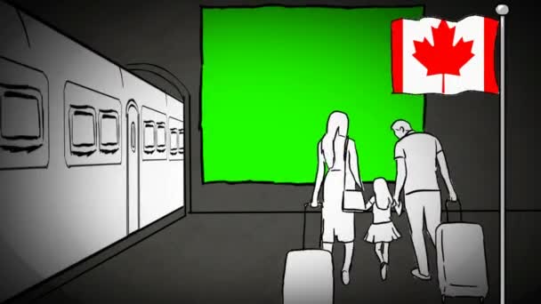 Kanada Handgezeichneter Tourismus — Stockvideo