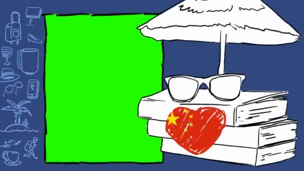 Chine Tourisme Dessiné Main — Video