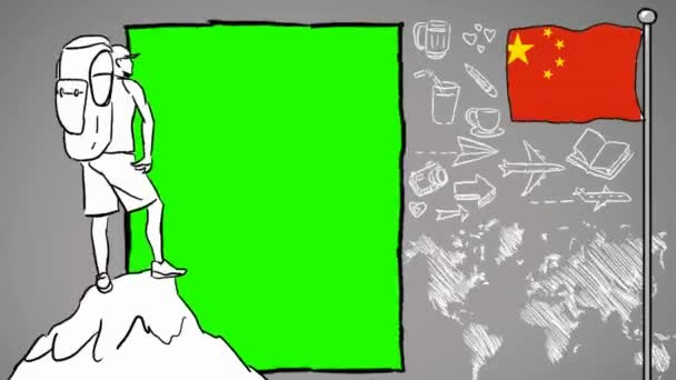 China Hand Drawn Tourism — Stock Video