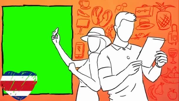 코스타 손으로 그린된 — 비디오