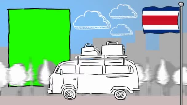 コスタリカ手描きの観光 — ストック動画