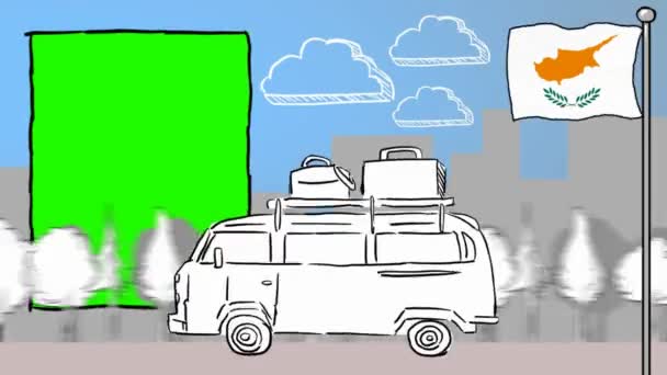 Cyprus Hand Drawn Tourism — Stock Video