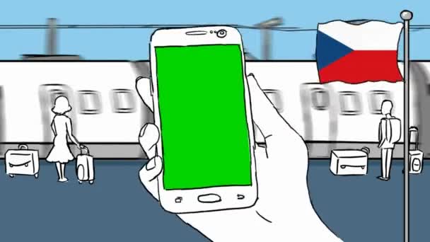 Česká Republika Ručně Tažené Cestovního Ruchu — Stock video