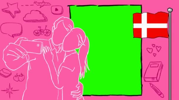 덴마크 손으로 그린된 — 비디오