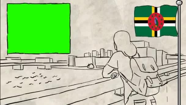 Dominica Hand Drawn Tourism — Stock Video