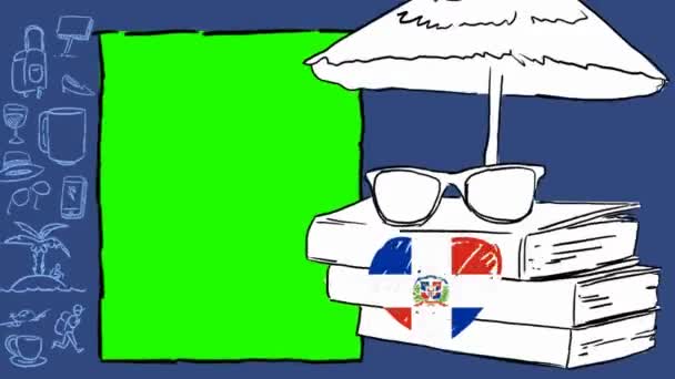 République Dominicaine Tourisme Dessiné Main — Video