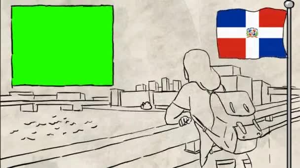 Dominikánská Republika Ručně Tažené Cestovního Ruchu — Stock video