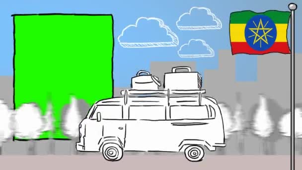 Ethiopia Tangan Menarik Pariwisata — Stok Video