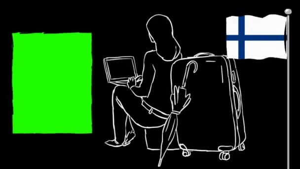 Φινλανδία Χέρι Συντάσσονται Τουρισμού — Αρχείο Βίντεο