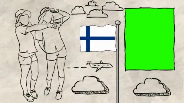 Finlandiya Çekilmiş Turizm — Stok video
