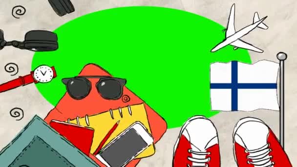 フィンランド手描きの観光 — ストック動画