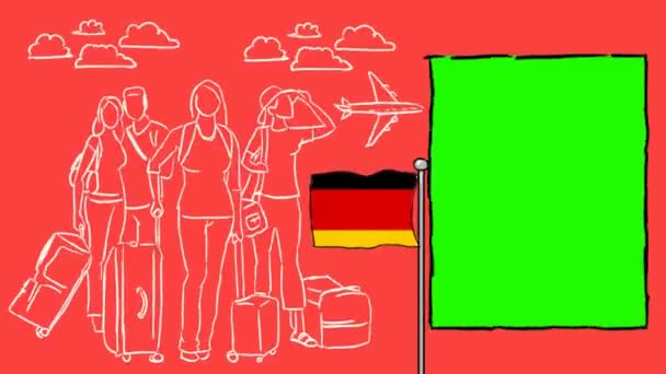 Duitsland Hand Getekende Toerisme — Stockvideo