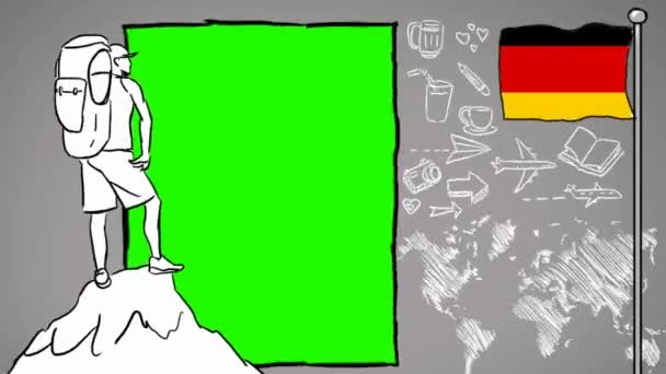 ドイツ手の描かれた観光 — ストック動画