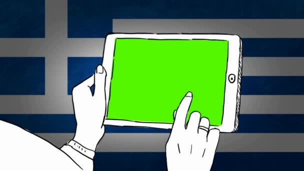 Řecko Ručně Tažené Cestovního Ruchu — Stock video