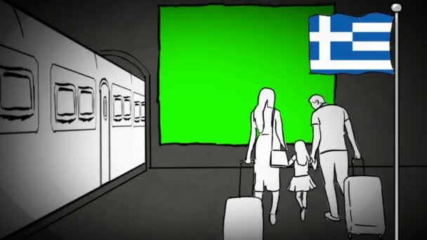 Grecia Mano Disegnato Turismo — Video Stock