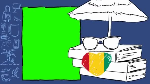 Guinea Dibujado Mano Turismo — Vídeos de Stock