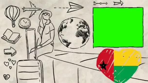 ギニア ビサウの手描きの観光 — ストック動画