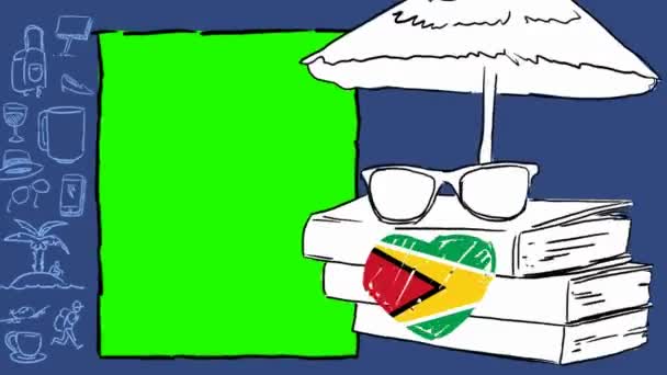 Guyana Dibujado Mano Turismo — Vídeo de stock