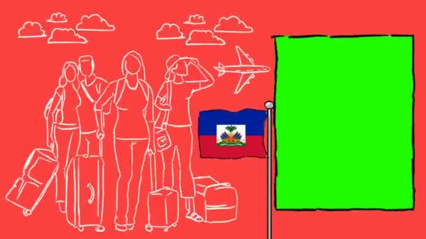 Haití Turismo Dibujado Mano — Vídeos de Stock