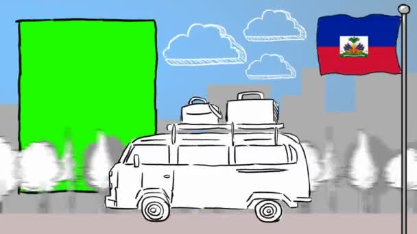 ハイチ手描きの観光 — ストック動画
