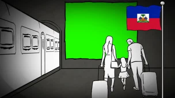 Haiti Turismo Disegnato Mano — Video Stock