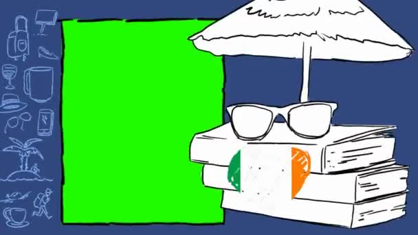 Irlandia Ręcznie Rysowane Turystyka — Wideo stockowe