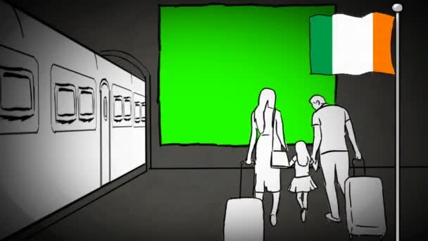 Irland Hand Dras Turism — Stockvideo
