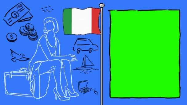 Itálie Ručně Tažené Cestovního Ruchu — Stock video