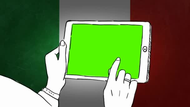 イタリア手描きの観光 — ストック動画