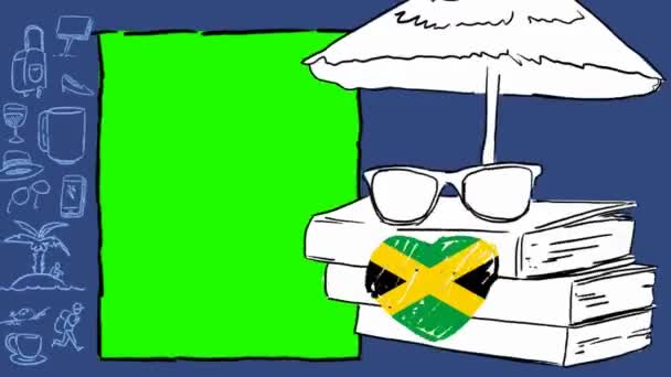 Jamaica Hand Getekende Toerisme — Stockvideo