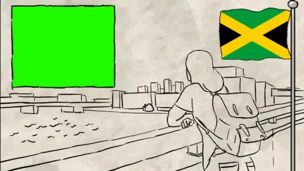 牙买加手绘旅游 — 图库视频影像