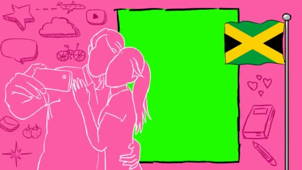 Jamaïque Tourisme Dessiné Main — Video