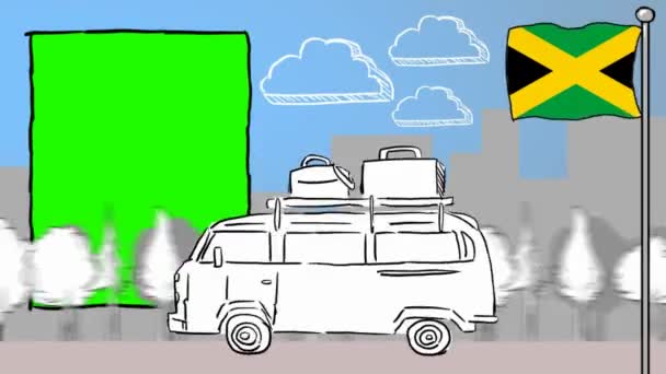 Giamaica Turismo Disegnato Mano — Video Stock