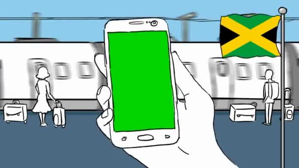 Jamaica Dibujado Mano Turismo — Vídeo de stock