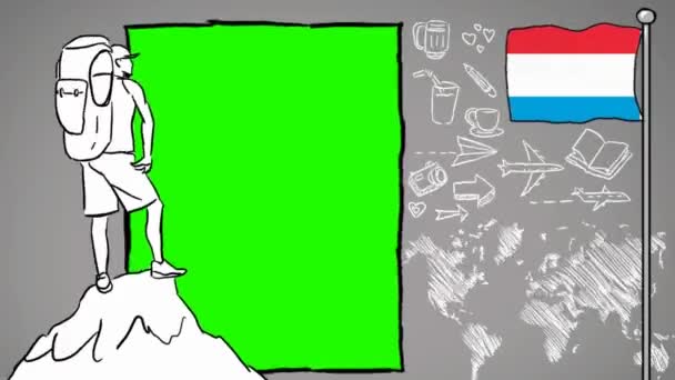 룩셈부르크 손으로 그린된 — 비디오