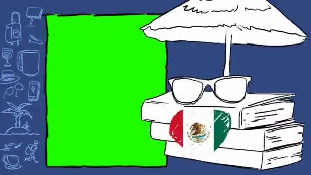 Mexico Hand Getekende Toerisme — Stockvideo